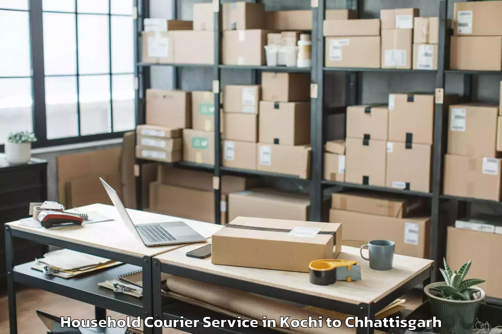 Top Kochi to Gunderdehi Household Courier Available